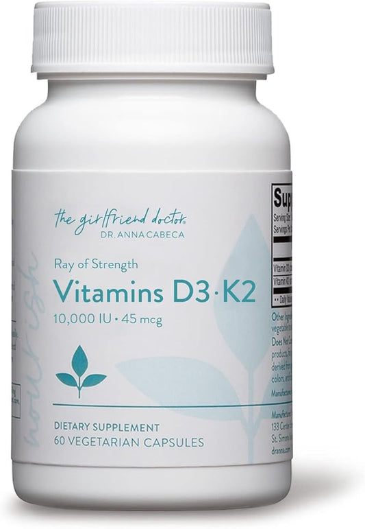 Ray of Strength D3K2 by Dr. Anna Cabeca – High-Potency Vitamin D3 5000 IU & K2 (MK-7) Supplement – Bone, Immune & Heart Support – 60 Softgels