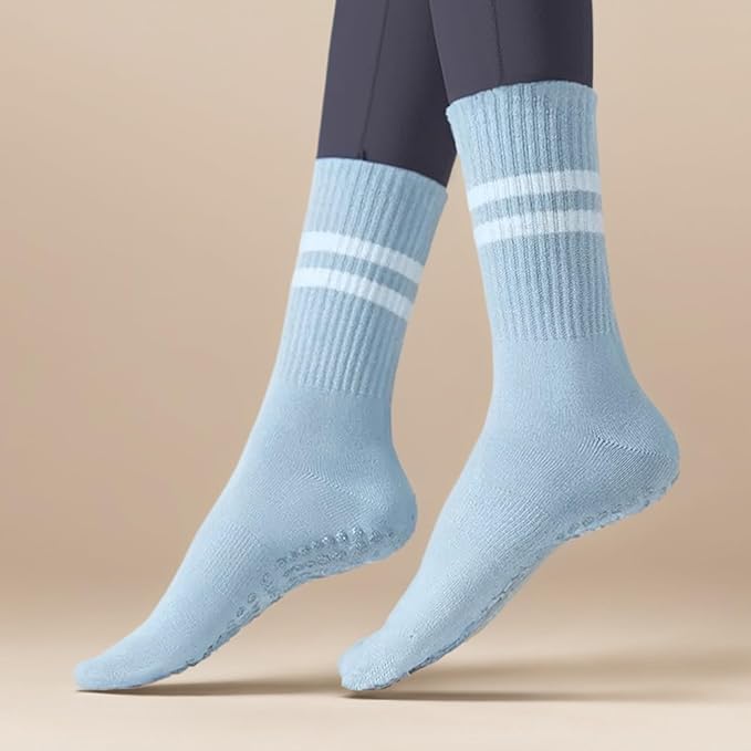 3 Pairs Womens Pilates Socks with Grips Yoga Socks Non Slip Grip Socks for Women for Gym Athletic Barre
