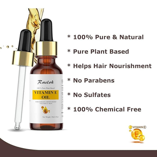 100% Pure Plant-Based Vitamin E Oil Helps Nourish and Moisturize Skin for a Soft| Radiant, and Youthful Appearance | Supports Healthy-Looking Skin and Hair | 2 Fl.oz - 30ml