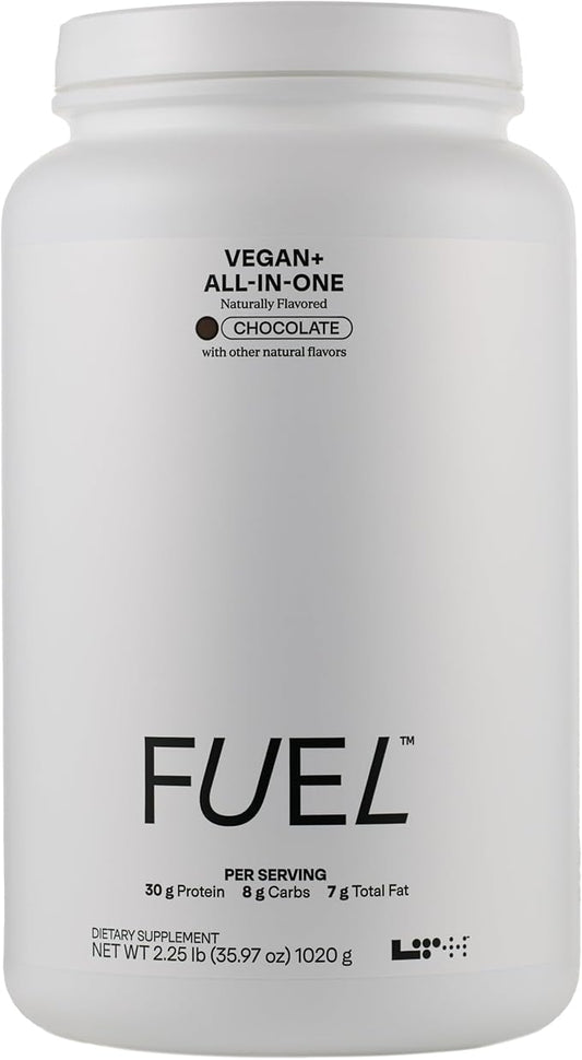 LTH Fuel Vegan & All-in-One - Trusted by Life Time Members - 30g Protein - Plant-Based Protein Meal Replacement - Vitamins, Minerals, Digestive Enzymes & Probiotics - Chocolate, 20 Servings