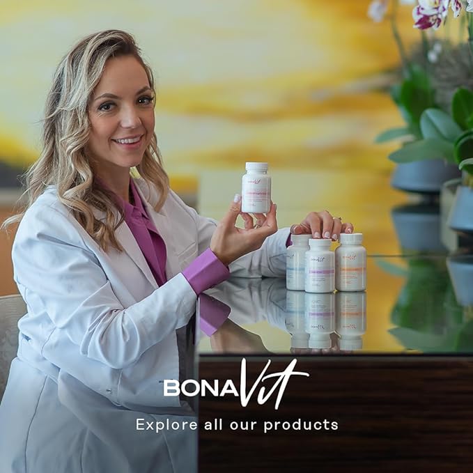 BonaGlow - Hydrolyzed Collagen Powder - Chocolate Flavor - 24 Servings - Type I & III with Vitamin C, Probiotics, and Digestive Enzymes - Skin, Nails, Hair - High Dosis of Collagen & Protein