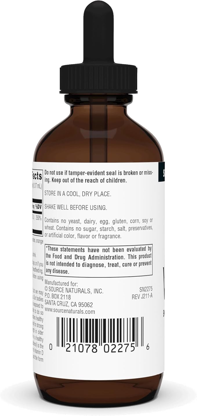 Source Naturals Vitamin D-3 Liquid Drops 2000 iu Supports Bone & Immune Health* - 2 Fluid oz