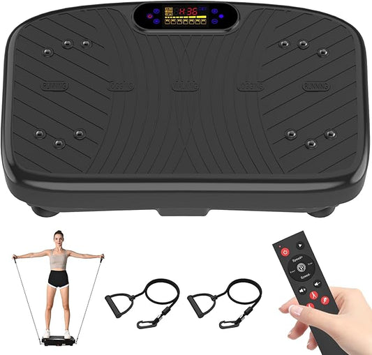 Vibration Plate Exercise Machine, Vibrating Plate Platform for Lymphatic Drainage with 200 Adjustable Speeds, Power Vibration Plate for Weight Loss & Fitness, Supports Max Weight 450 Lbs