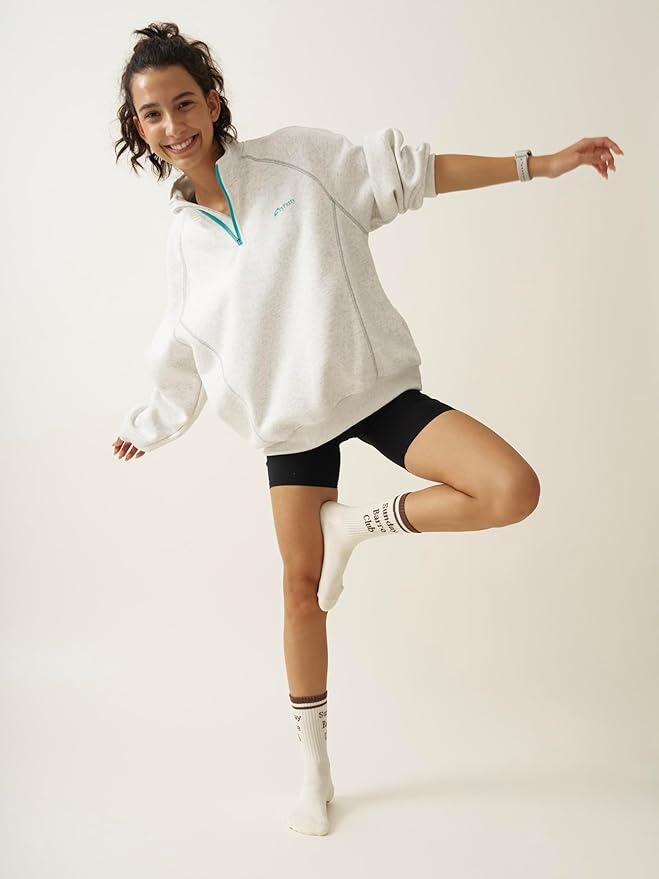 Shapes Studio Crew Half Calf Grip Socks, Cutest Fruits Pilates Socks, Ruffle socks, Non-Slip, Barre Yoga Fitness