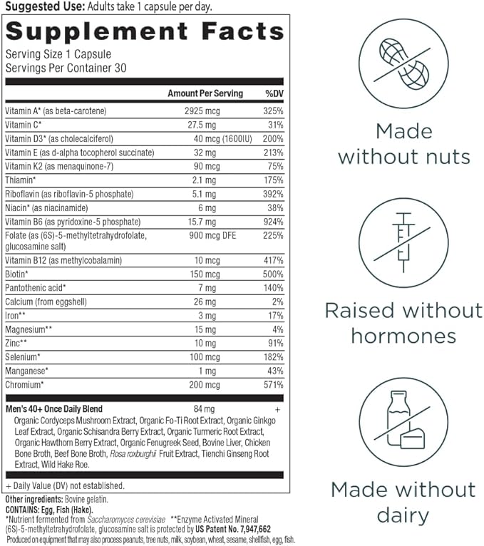 ANCIENT NUTRITION Men's 40+ 1-Day Multivitamin, 30 CT