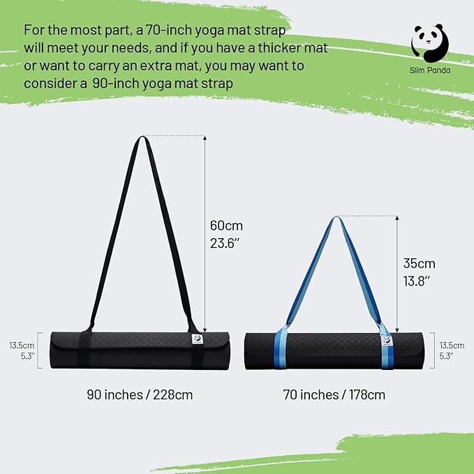 Slim Panda Yoga Mat Straps for Carrying, Adjustable Yoga Mat Carrier, Yoga Mat Sling(Yoga Mat Not Included)