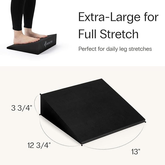 StrongTek XL Foam Yoga Wedge Blocks, Set of 2, 16.5° Incline Slant Boards for Single or Dual Use, Stretching, Squats, Physical Therapy, Calf & Achilles Support, Balance & Rehab, 13" × 12.75" × 3.75"