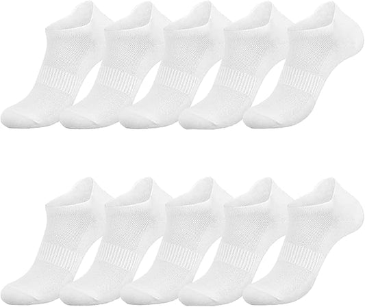 brookhaus Women Low Cut No Show Running Socks 6 Pairs - Cushioned Arch Support, Moisture Wicking Athletic Ankle Socks