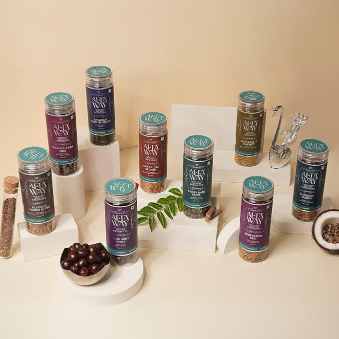 The AftaWay Dhana Dal Delight 5.64 oz, Traditional Mukhwas/Indian Mouth Freshener with Rock Salt Kissed Double Roasted Coriander Seeds, Breath Freshener, Sugar Free, Gluten-Free, Vegan, Non-GMO