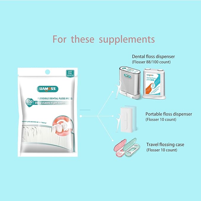 308 Count Dental Floss Picks with Dispenser, Superlight Floss Picks Travel Case, Super Smoothly on Tight Spaces, Efficiently Cleans Between Teeth to Help Fight Plaque (White)