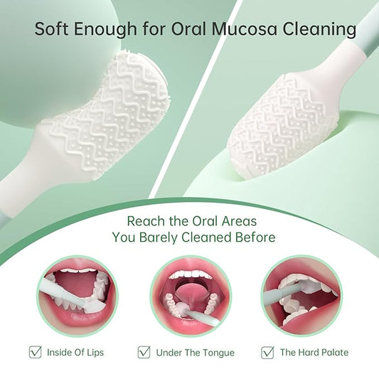 Oral Mucosal Cleaner|Silicon Oral Care Cleaner|Gum Massager with Air Bag(1 pc)
