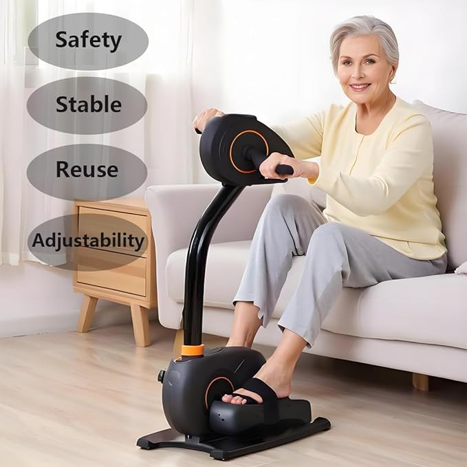 Non-Slip Adjustable Ellipse Pedal Straps, Secure Stability Leg Exerciser Bands for Seniors Adults, Under Desk Elliptical & Rowing Machine Accessories Home Office Fitness