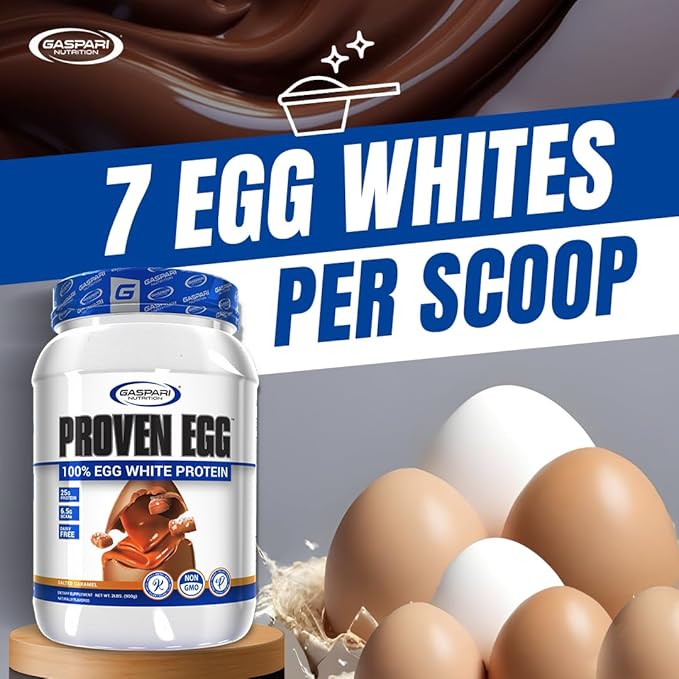 Gaspari Nutrition Proven Egg, 100% Egg White Protein, 25g Protein, Keto Friendly, Dairy and Lactose Free, Soy Free (2 lbs, Banana Nut Bread)