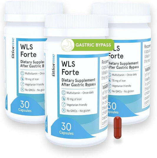 FitForMe Bariatric Multivitamins with Iron After Gastric Bypass - One a Day WLS Forte Capsule - 90 Days Supply of Vitamins & Minerals, Scientifically Proven