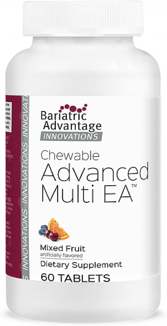 Bariatric Advantage Chewable Advanced Multi EA - High Potency Daily Multivitamin with Iron for Bariatric Surgery Patients - Mixed Fruit Flavor - 60 Count