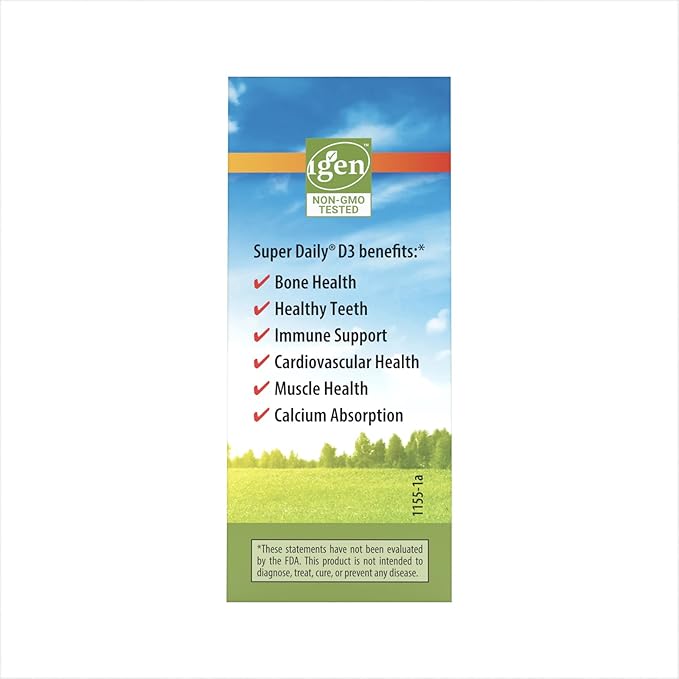 Carlson - Super Daily D3 5,000 IU (125 mcg) per Drop, Vitamin D Drops, Immune Support, Heart Health, Liquid Vitamin D3, Unflavored, 90 Drops
