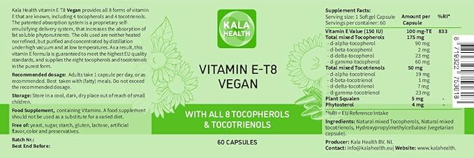 Unique Vegan Formula with All 8 Tocopherols and Tocotrienols Vitamin E – Contains no PAH’s, Heavy Metals, Contaminants or Preservatives - Certified Sustainable - Hair, Scars and Skin