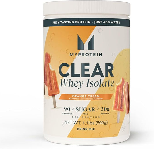 Myprotein Clear Whey Isolate Protein Powder, 1.1 Lb (20 Servings) Orange Cream, 20g Protein per Serving, Naturally Flavored Drink Mix, Daily Protein Intake for Superior Performance