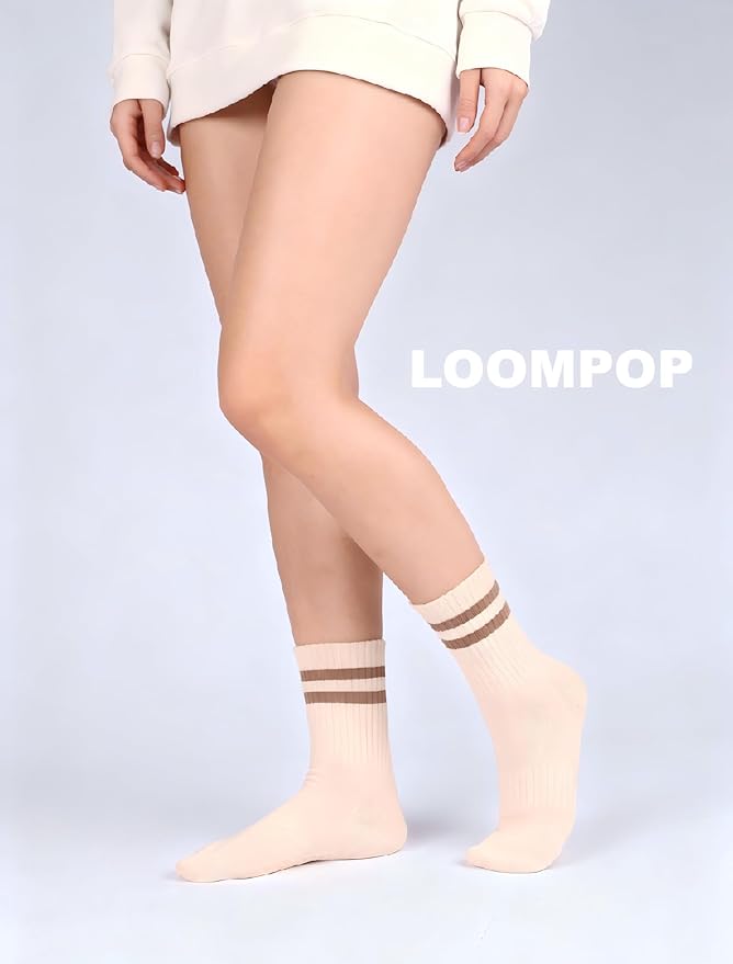3/4 Pairs Cushioned Pilates Socks for Women, Non Slip Elegant Grip Socks with Silicone,Ideal for Yoga,Hospital & Home