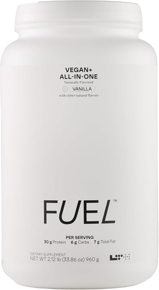 LTH Fuel Vegan & All-in-One - Trusted by Life Time Members - 30g Protein - Plant-Based Protein Meal Replacement - Vitamins, Minerals, Digestive Enzymes & Probiotics - Vanilla, 20 Servings