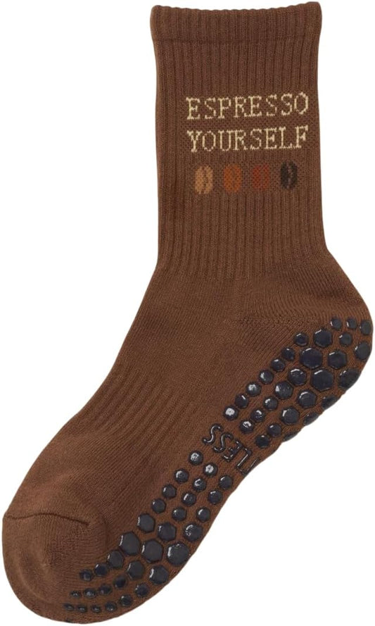 Shapes Studio Crew Half Calf Grip Socks, Cutest Fruits Pilates Socks, Ruffle socks, Non-Slip, Barre Yoga Fitness