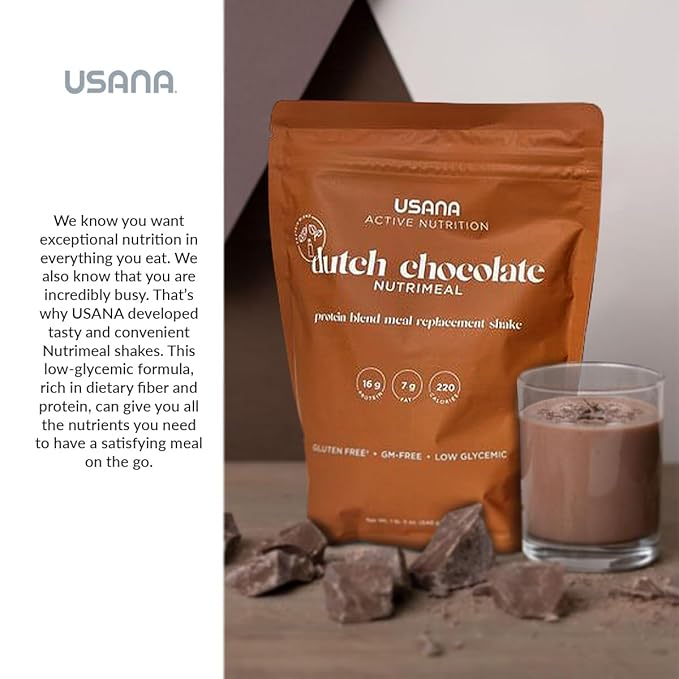 USANA Meal Replacement Shake - Dutch Chocolate - 540 Grams - 9 Servings