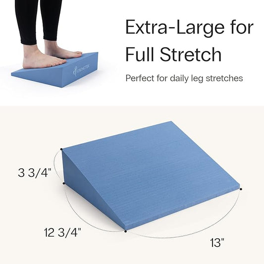 StrongTek XL Foam Yoga Wedge Blocks, Set of 2, 16.5° Incline Slant Boards for Single or Dual Use, Stretching, Squats, Physical Therapy, Calf & Achilles Support, Balance & Rehab, 13" × 12.75" × 3.75"