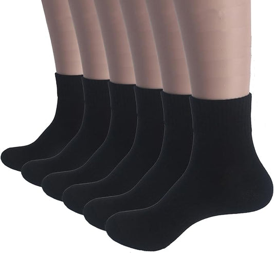 brookhaus Women Low Cut No Show Running Socks 6 Pairs - Cushioned Arch Support, Moisture Wicking Athletic Ankle Socks