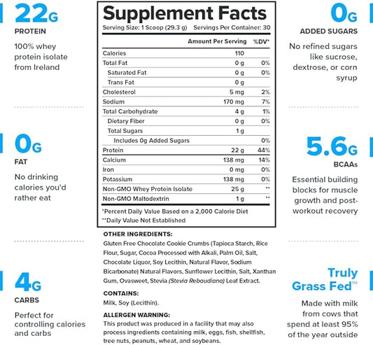 LEGION Whey+ Protein Whey Isolate from Grass Fed Cows - Whey Protein Isolate Powder Low Calorie, Non-GMO, Sugar Free, Lactose and Gluten Free, All Natural Protein Powder for Men & Women, 30 Servings