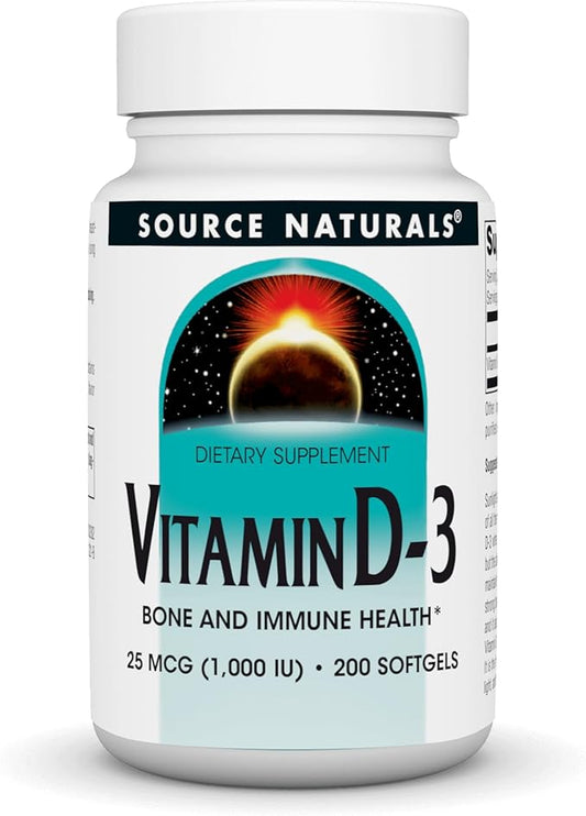 Source Naturals Vitamin D-3 1000 iu Supports Bone & Immune Health* - 200 Softgels