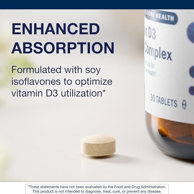 Metagenics D3 2000 IU Complex Vitamin D3 Supplement - Supports Bone Health, Immune & Healthy Inflammation Response* - with Isoflavones for Absorption - Gluten Free - 3 Month Supply - 90 Count