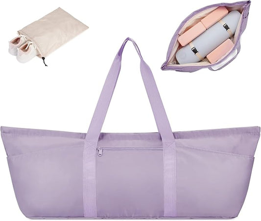 Large Yoga Mat Bag with Shoes Compartment and Wet Pocket Ladies Pilates Gym Tote Bag with Yoga Mat Holder Strap for Women Men Workout Carrier Stuff Accessories