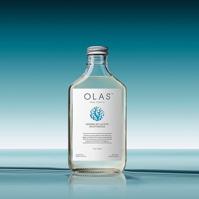 OLAS Oral Care Duo – Marine Bio-Active Toothpaste (3.5oz) & Alcohol-Free Mouthwash (200ml) – Fluoride-Free, SLS-Free, Dentist-Formulated for a Healthy Oral Microbiome
