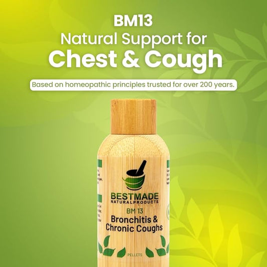 Bestmade Natural Products Cough Relief BM13 - Homeopathic Remedy for Acute & Chronic Cough, Whooping Cough, Chest Discomfort, Non-Drowsy, Safe for All Ages, 350 Pellets