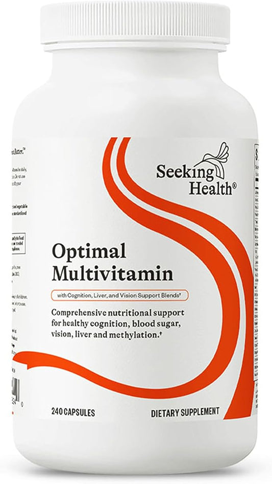 Seeking Health Optimal Multivitamin Plus, Active B Vitamins and L-5-MTHF, Riboflavin, B6, Bioavailable Folate and B12, CoQ10, Methylation Support, Vegetarian (240 Capsules)