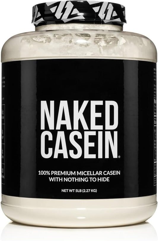 NAKED Casein - 5Lb Micellar Casein Protein Powder - Bulk, Zero Carb, GMO-Free, Gluten Free, Soy Free, Preservative Free - Stimulate Muscle Growth - Enhance Recovery - 76 Servings