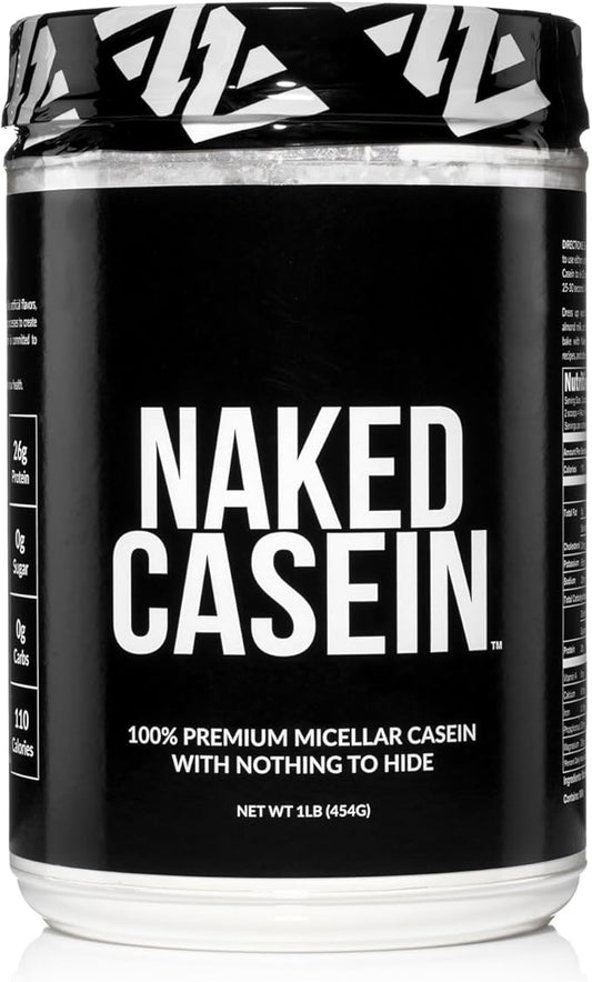 NAKED Casein - 1Lb Micellar Casein Protein - Bulk, Zero Carb, GMO-Free, Gluten Free, Soy Free, Preservative Free - Stimulate Muscle Growth - Enhance Recovery - 15 Servings