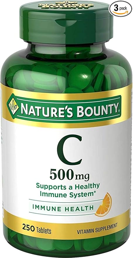 Nature's Bounty Pure Vitamin C 500 mg Tablets 250 Tablets (Pack of 3)