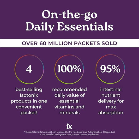 Isotonix® Daily Essentials Multivitamin Powder Packets – 4-in-1 Formula with Multivitamin, Activated B-Complex, Calcium Plus & OPC-3 with Pycnogenol® – Isotonic Delivery – Gluten Free-30 Packets