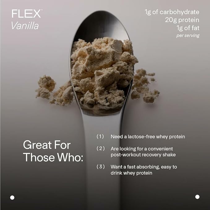 LTH Flex Whey Protein Isolate - Trusted by Life Time Members - Lactose-Free Protein Powder - NSF Certified for Sport - Low Fat, No Added Sugar & Low Carb - Vanilla (30 Servings)