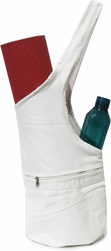 INDIAN CRAFT CASTLE Yoga Mat Bag | Tote Mat Bag | Sling Yoga Tote w/Large Side Pocket & Zipper Pocket | Yoga Mat Carrier Fits Most Size Mats