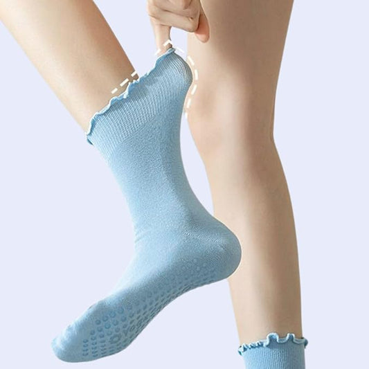 3/6 Pairs Cute Pilates Socks with Grips,Yoga Socks Barre Sock Non Slip Embroidery for Barre Ballet Workout