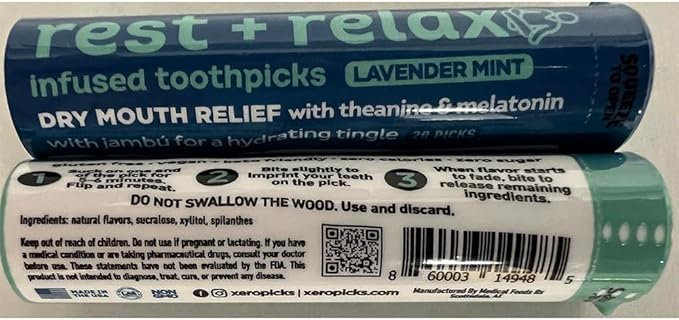 Xero Picks Wellness - Flavored Toothpicks -100 Picks-Variety 5 Pack-Curcumin, Glucosamine, Huperzine, Bacopa, B12, Elderberry, Vitamin C, Zinc, B6, Melatonin, Theanine