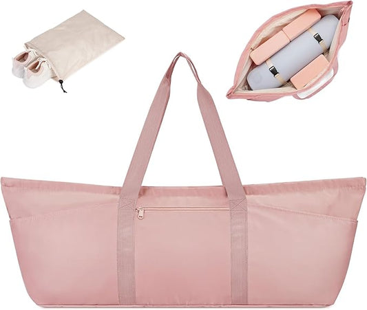 Large Yoga Mat Bag with Shoes Compartment and Wet Pocket Ladies Pilates Gym Tote Bag with Yoga Mat Holder Strap for Women Men Workout Carrier Stuff Accessories