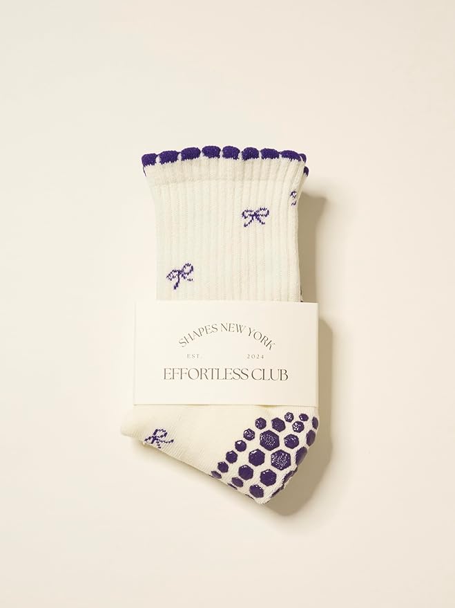 Shapes Studio Crew Half Calf Grip Socks, Cutest Fruits Pilates Socks, Ruffle socks, Non-Slip, Barre Yoga Fitness