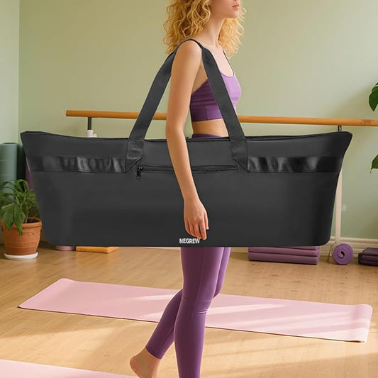 Large Yoga Mat Bag for Women,Pilates Bag with Shoes Bag & Wet Pocket,Gym Bag with Yoga Mat Holder Fits Most Size Mats,Yoga Mat Tote Carrier for Pilates Office Beach Workout (Pink)