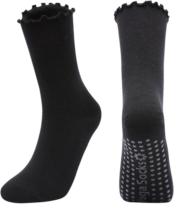 3/6 Pairs Cute Pilates Socks with Grips,Yoga Socks Barre Sock Non Slip Embroidery for Barre Ballet Workout