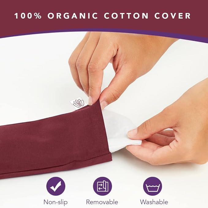 Lotus Unscented Weighted Eye Pillow – Natural Flaxseed Eye Mask for Meditation, Yoga & Travel – Relaxation Gift for Men & Women
