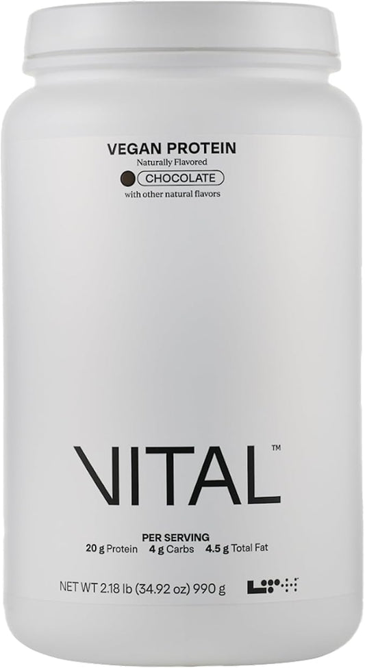 LTH Vital Vegan Protein - Trusted by Life Time Members - Plant-Based Protein Powder - Made from Pea Protein - Supports a Healthy Immune System - Gluten Free & Soy Free - Chocolate, 30 Servings