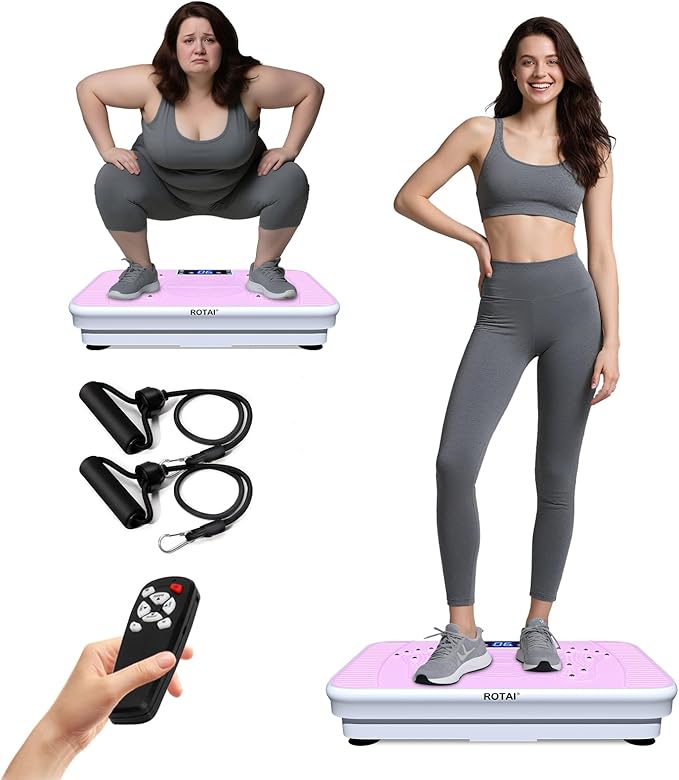 Shake Plate Vibration Exercise Machine for Lymphatic Drainage Massager & Weight Loss, 400 lbs Capacity Whole Body Vibrating Plate Workout for Women and Men